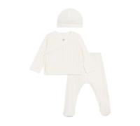 Petit Bateau Ensemble Long 3 Pièces Bébé en Coton Ajouré et Son Bonnet Écru A0fu501 Vêtements JOUR Mixte bébé (lot de 3)