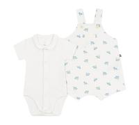 Petit Bateau Ensemble salopette/body bébé en coton imprimé animaux