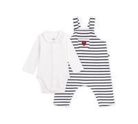 Petit Bateau Ensemble Salopette et Body Bébé en Coton avec Col, À Rayures Apparel Mixte bébé (lot de 1)