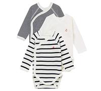 Petit Bateau Lot de 3 Bodies Croisés Manches Longues en Coton Bébé Body Mixte bébé (lot de 3)