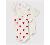 Petit Bateau - Lot de 3 Bodies Manches Courtes Coeurs - 12 mois