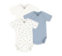 Petit Bateau Lot de bodies croisés manches courtes en coton imprimé bébé