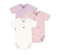 Petit Bateau Lot de bodies croisés manches courtes en coton imprimé bébé