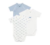 Petit Bateau Lot de bodies croisés manches courtes en coton imprimé bébé