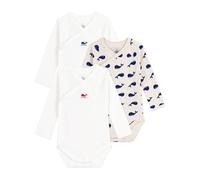 Petit Bateau Lot de bodies croisés manches longues en coton imprimé bébé