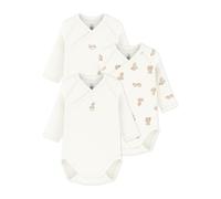 Petit Bateau Lot de bodies croisés manches longues en coton imprimé bébé