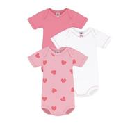 Petit Bateau Lot de bodies manches courtes en coton imprimé cœur bébé