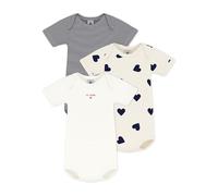 Petit Bateau Lot de bodies manches courtes en coton imprimé cœur bébé