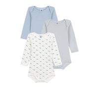 Petit Bateau Lot de bodies manches longues en coton imprimé baleines bébé