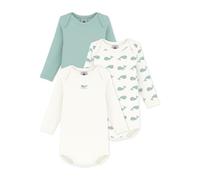 Petit Bateau Lot de bodies manches longues en coton imprimé baleines bébé