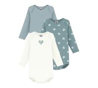 Petit Bateau Lot de bodies manches longues en coton imprimé cœur bébé