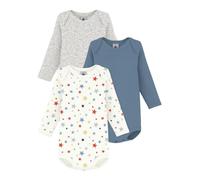 Petit Bateau Lot de bodies manches longues en coton imprimé étoiles bébé