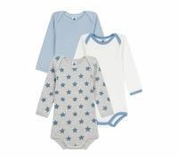 Petit Bateau Lot de bodies manches longues en coton imprimé étoiles bébé