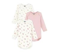 Petit Bateau Lot de bodies manches longues en coton imprimé fleuri bébé