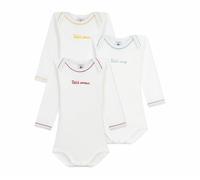 Petit Bateau Lot de bodies manches longues en coton messages bébé