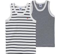 Vêtements Petit Bateau Lot de 2 Débardeurs Blancs Marinière pour Enfant 3A Blanc