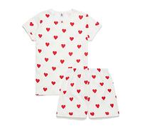 Petit Bateau Pyjacourt Fille, Blanc Marshmallow/Rouge Terkuit, 18 Ans