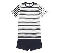 Petit Bateau Garçon A01fe Pyjacourt, Blanc Marshmallow / Bleu Smoking, 18 Ans EU