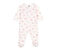 Petit Bateau Pyjama bébé en Molleton gratté à col imprimé cœurs