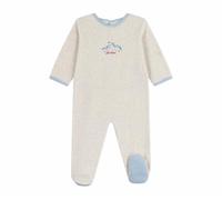 Petit Bateau Pyjama bébé en Velours Ouverture au Dos uni