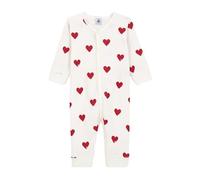 Petit Bateau Pyjama Dors Bien sans Pieds Bébé Fille, Blanc Marshmallow/Rouge Terkuit, 3 Mois