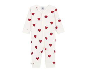 Petit Bateau Pyjama Dors Bien sans Pieds Bébé Fille, Blanc Marshmallow/Rouge Terkuit, 6 Mois