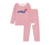 Petit Bateau Pyjama Fille, Blanc Marshmallow / Rouge Corrida, 2 ans
