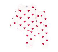 Petit Bateau Pyjama Fille, Blanc Marshmallow/Rouge Terkuit, 3 Ans