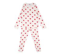 Petit Bateau Pyjama fille 59401 Imprimé cœurs en côte Blanc Marshmallow/Rouge Terkuit 12 ans