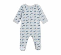 Petit Bateau Pyjama zippé bébé en Velours imprimé Baleines