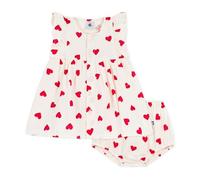 Robe et bloomer bébé volantée coton écru 3M(60CM)