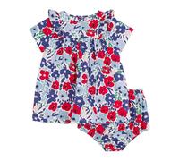 Petit Bateau Robe bébé en coton manches courtes et son bloomer imprimés fleurs