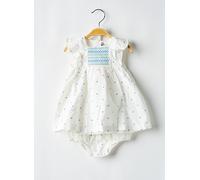 Petit Bateau Bébé Fille A0cd5 Robe Manches Courtes Et Bloomer, Blanc/Multico, 3 Mois EU