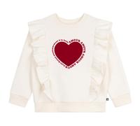 Sweat-shirt fille en coton imprimé à volants écru 10A
