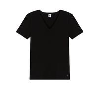 Petit Bateau Tee-Shirt L'Iconique Col V en Coton Femme, Noir Black, XL