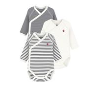 Petit Bateau Trio de Bodies Naissance Manches Longues Bébé 0 Mois