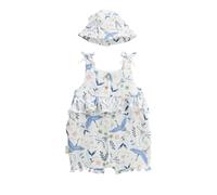 Petit Béguin - Barboteuse bébé + chapeau en gaze de coton Tiana