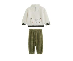 Petit Béguin - Ensemble bébé Sweat et Pantalon en Sherpa Ginkgo