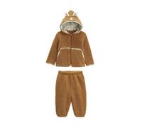 Ensemble bébé veste et pantalon en sherpa lamascotte camel 18M(81CM)