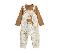 Petit Béguin - Ensemble salopette bébé en molleton et t-shirt Lamascotte