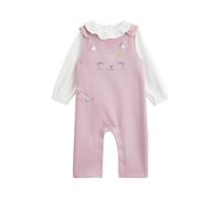 Petit Béguin - Ensemble salopette bébé en molleton et t-shirt Miss Chatchatchat