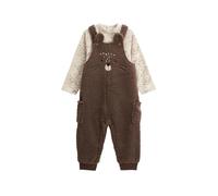 Petit Béguin - Ensemble salopette bébé en sherpa et t-shirt Cracotte