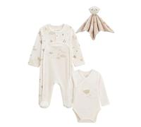 Petit Béguin - Kit Naissance 3 pièces Pyjama, Body et Doudou bébé Câlins