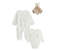 Petit Béguin - Kit naissance 3 pièces pyjama, body et doudou bébé Eliah