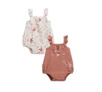 Petit Béguin - Lot de 2 barboteuses bloomer bébé en gaze de coton Arizona