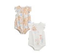 Petit Béguin - Lot de 2 barboteuses bloomer bébé en gaze de coton Praline