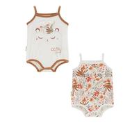 Lot de 2 bodies bébé à bretelles copa banana ecru 1M(54CM)