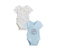 Petit Béguin - Lot de 2 Bodies bébé Manches Courtes Ouverture croisée Zeste d'amour