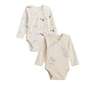 Petit Béguin - Lot de 2 Bodies bébé Manches Longues Ouverture croisée Câlins