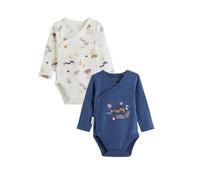 Petit Béguin - Lot de 2 Bodies bébé Manches Longues Ouverture croisée Emile